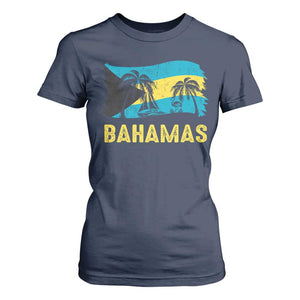 Bahamas Flag T Shirt For Women Tropical Island Palm Trees Bahamian Gifts - African Pride