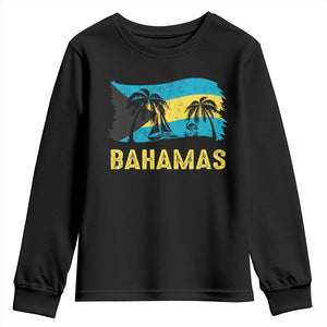 Bahamas Flag Youth Sweatshirt Tropical Island Palm Trees Bahamian Gifts - African Pride