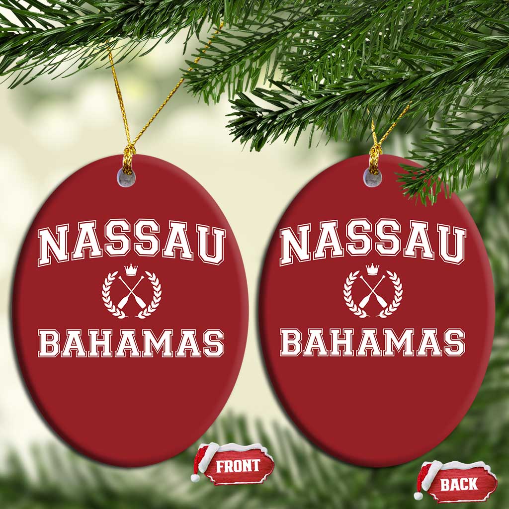 Nassau Souvenir Christmas Ornament Bahamas Rowing Beach Summer Vacation - African Pride