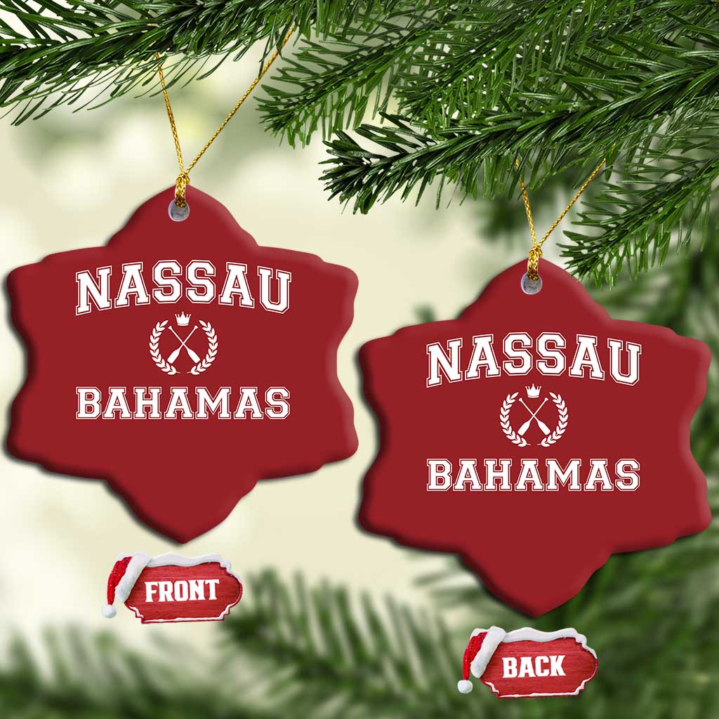 Nassau Souvenir Christmas Ornament Bahamas Rowing Beach Summer Vacation - African Pride