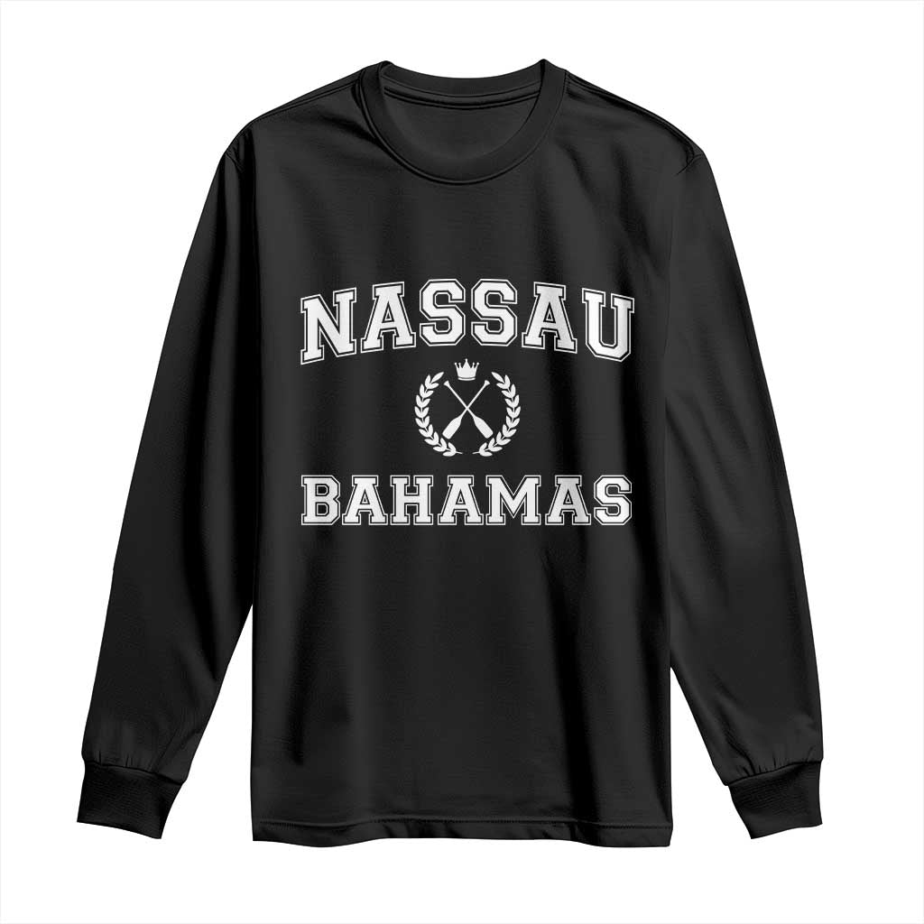 Nassau Souvenir Long Sleeve Shirt Bahamas Rowing Beach Summer Vacation - African Pride