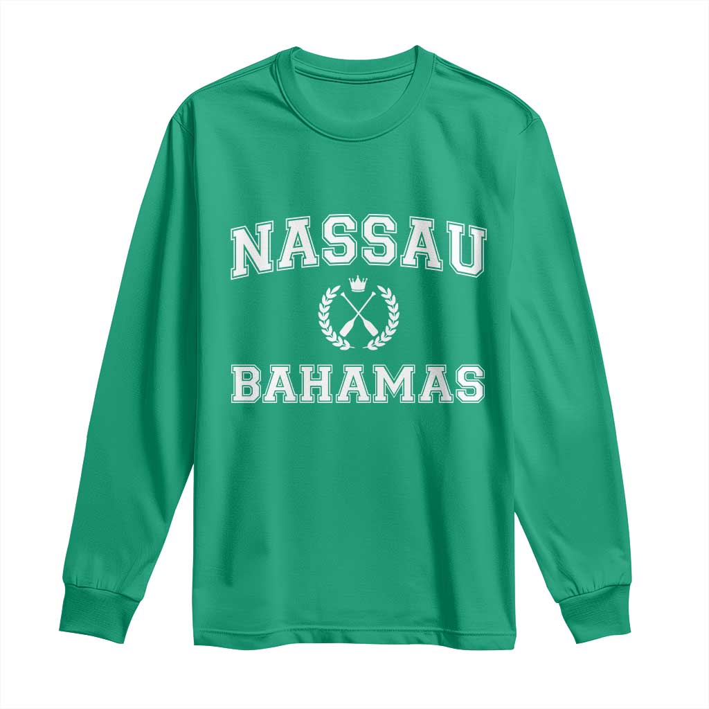 Nassau Souvenir Long Sleeve Shirt Bahamas Rowing Beach Summer Vacation - African Pride