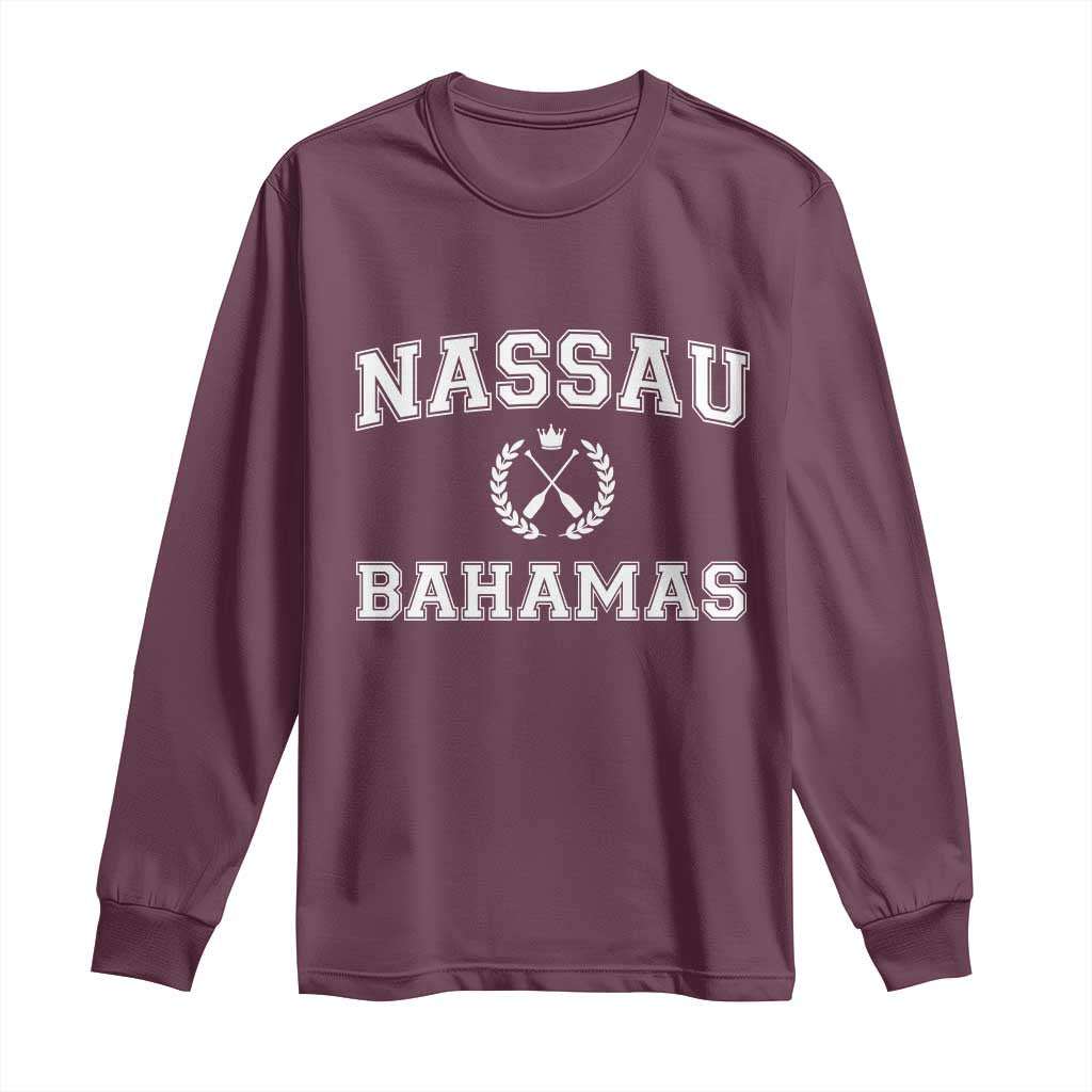 Nassau Souvenir Long Sleeve Shirt Bahamas Rowing Beach Summer Vacation - African Pride