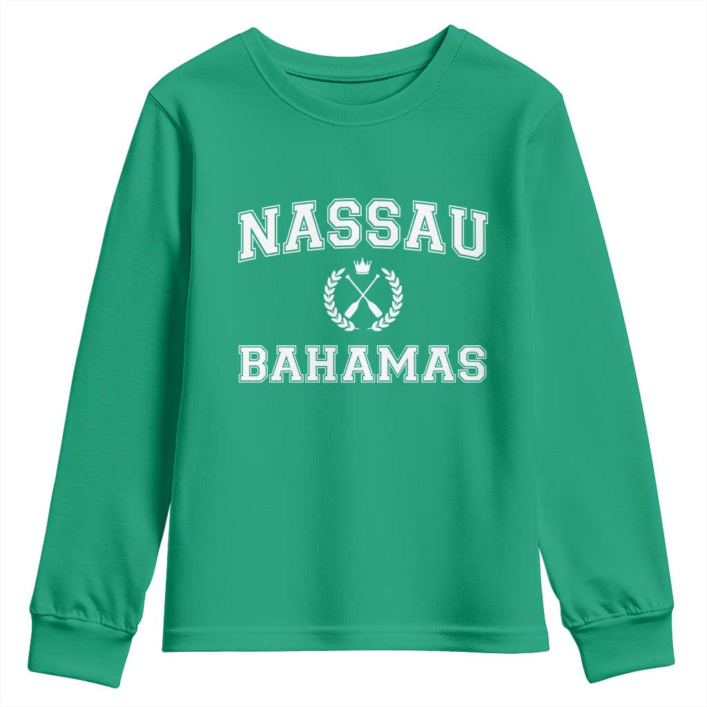 Nassau Souvenir Youth Sweatshirt Bahamas Rowing Beach Summer Vacation - African Pride