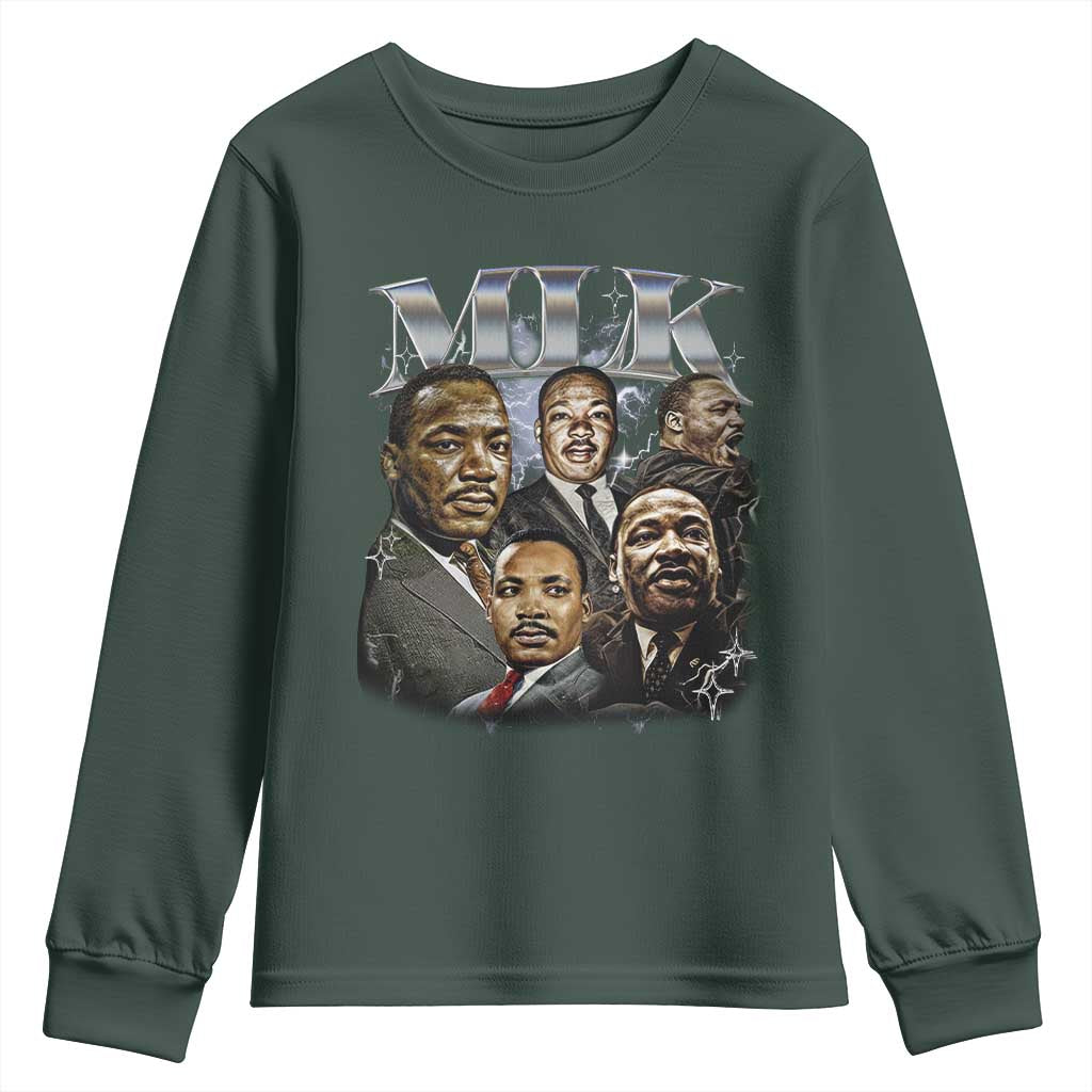 Martin Luther King Youth Sweatshirt Black History Month Pride MLK Bootleg Rap Tee