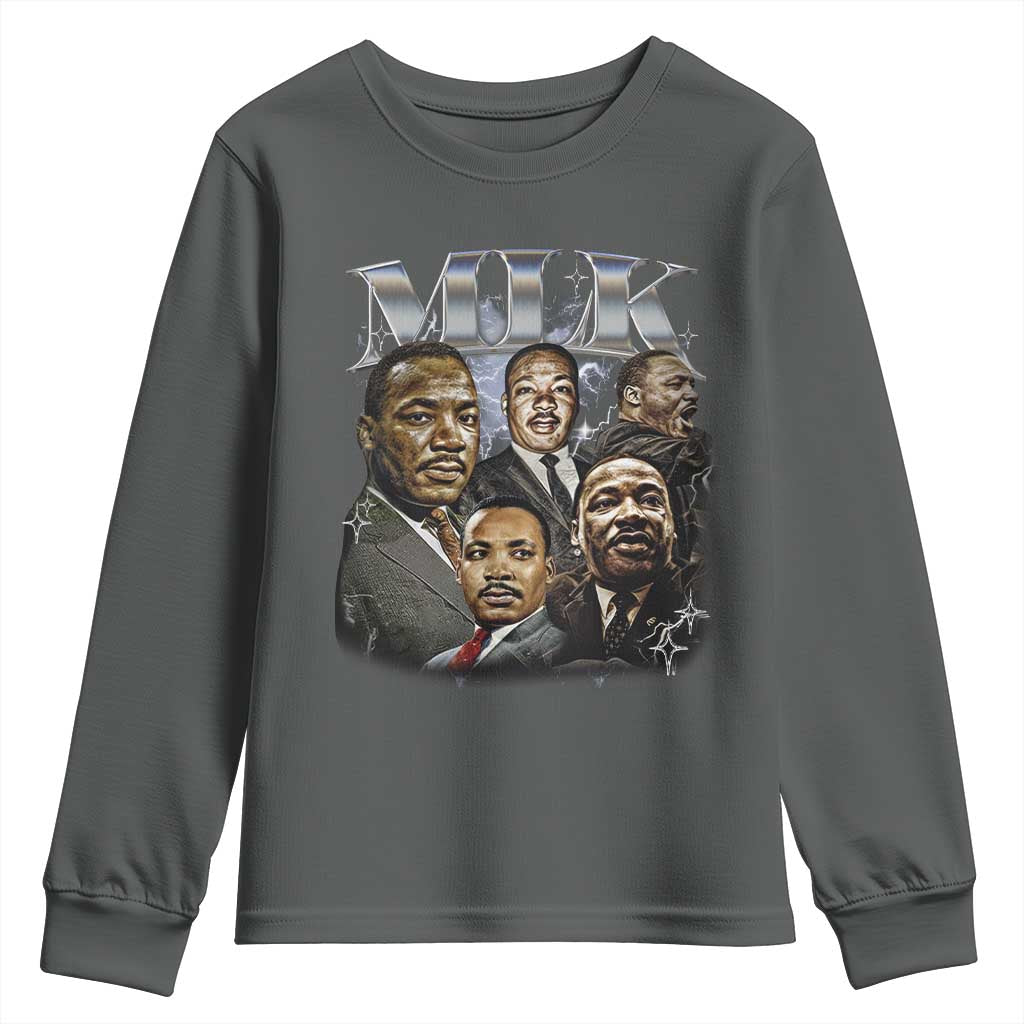 Martin Luther King Youth Sweatshirt Black History Month Pride MLK Bootleg Rap Tee