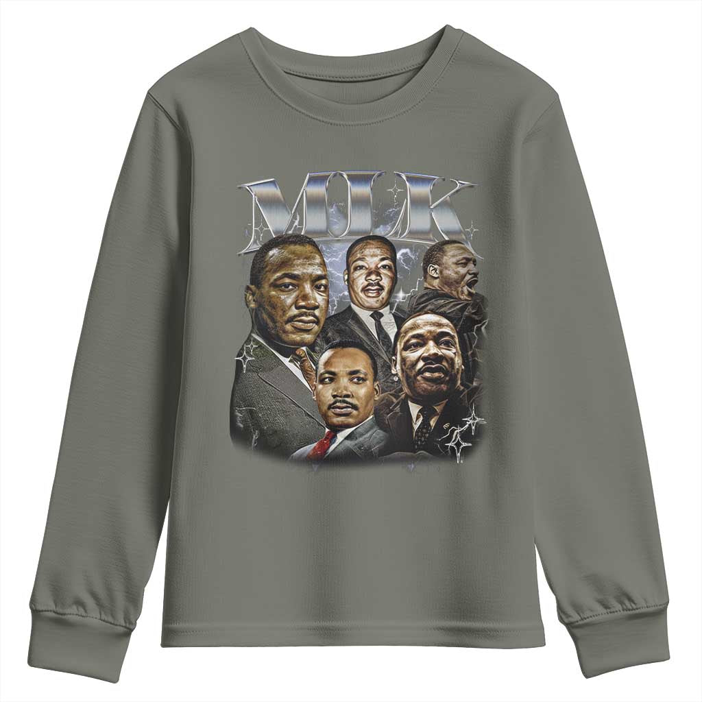 Martin Luther King Youth Sweatshirt Black History Month Pride MLK Bootleg Rap Tee