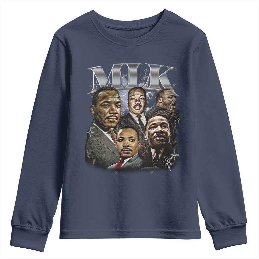 Martin Luther King Youth Sweatshirt Black History Month Pride MLK Bootleg Rap Tee