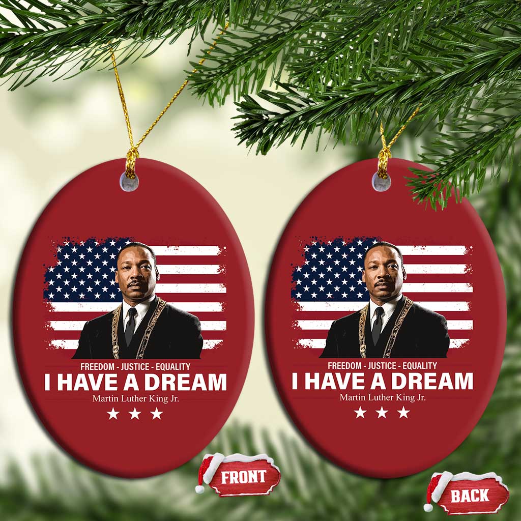 Martin Luther King Christmas Ornament I Have A Dream Freedom Justice Equality MLK Day Black History Month - African Pride