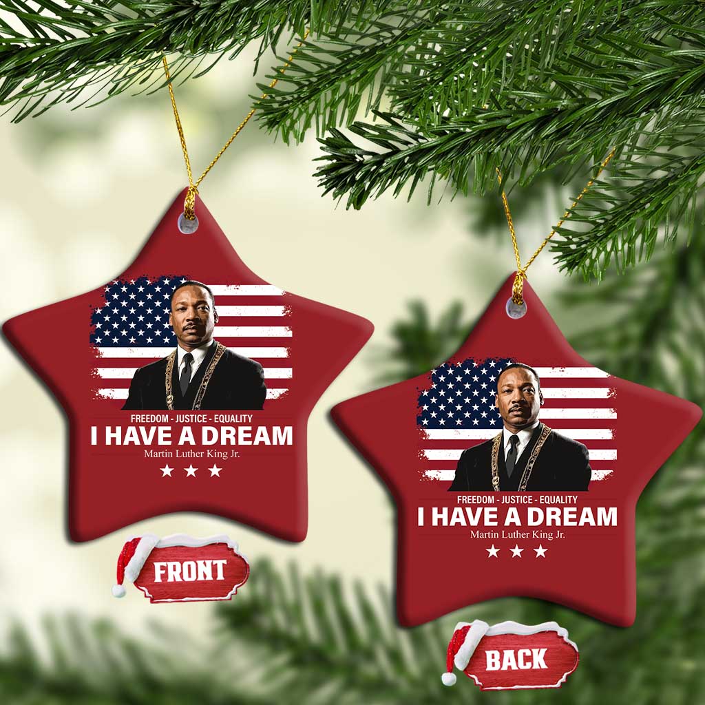 Martin Luther King Christmas Ornament I Have A Dream Freedom Justice Equality MLK Day Black History Month - African Pride