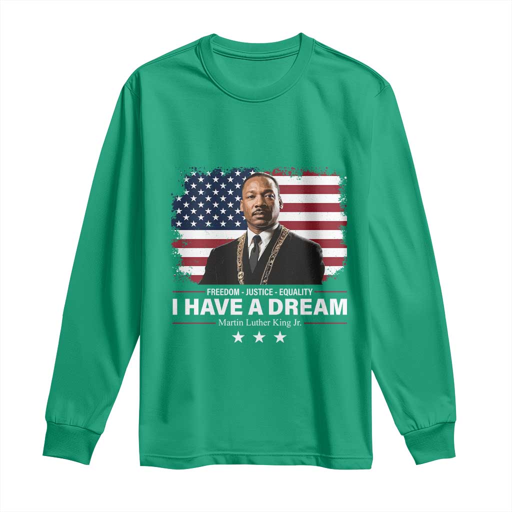 Martin Luther King Long Sleeve Shirt I Have A Dream Freedom Justice Equality MLK Day Black History Month - African Pride