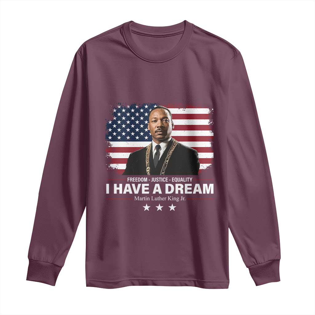 Martin Luther King Long Sleeve Shirt I Have A Dream Freedom Justice Equality MLK Day Black History Month - African Pride