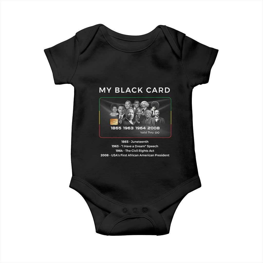 My Black Card Baby Onesie African American Civil Rights Leaders Black History - African Pride