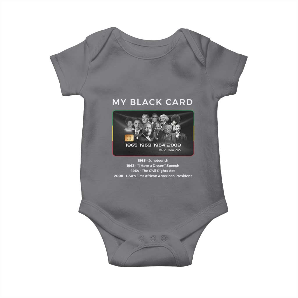 My Black Card Baby Onesie African American Civil Rights Leaders Black History - African Pride