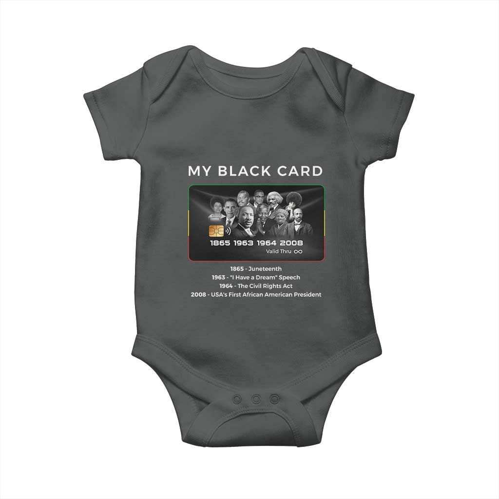 My Black Card Baby Onesie African American Civil Rights Leaders Black History - African Pride