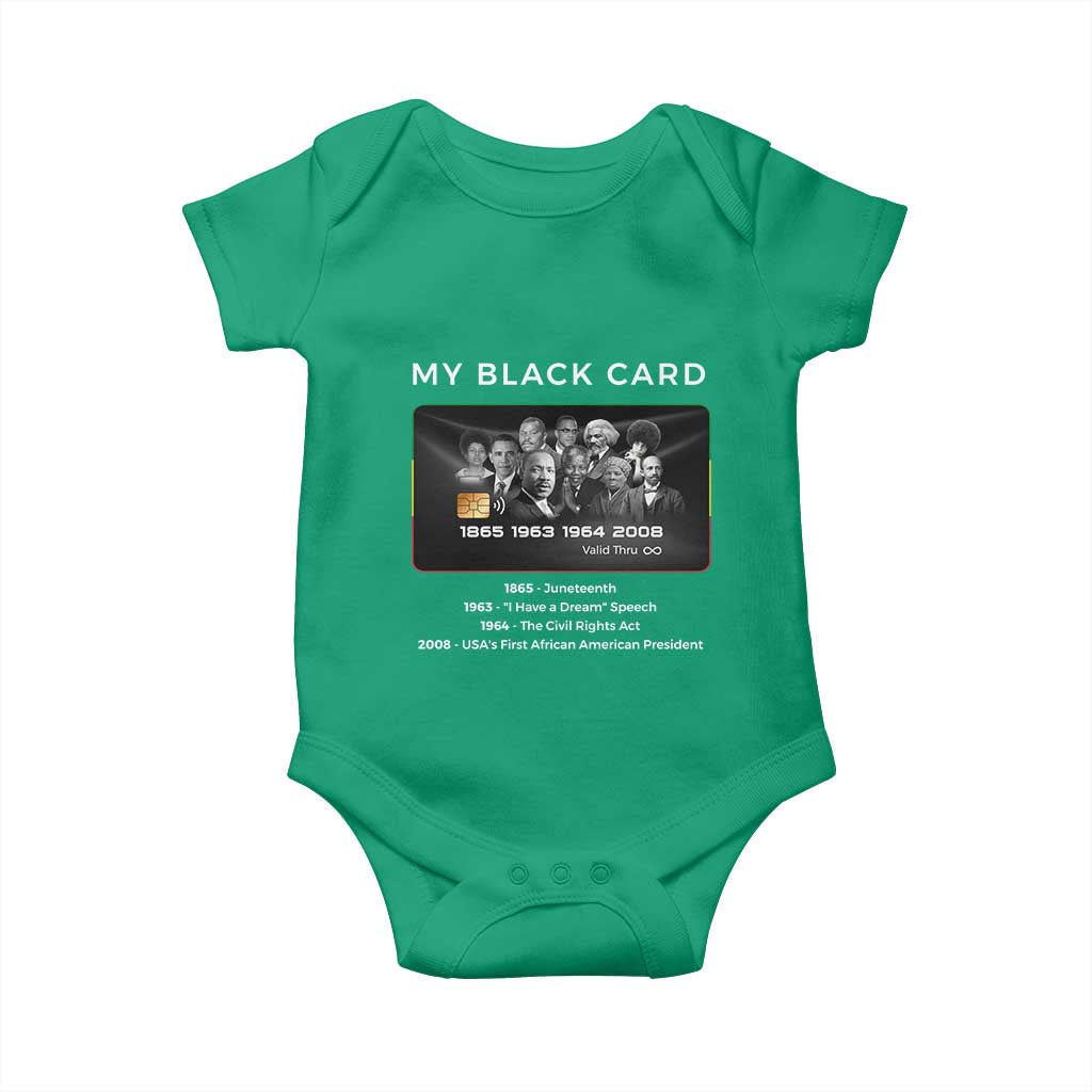 My Black Card Baby Onesie African American Civil Rights Leaders Black History - African Pride