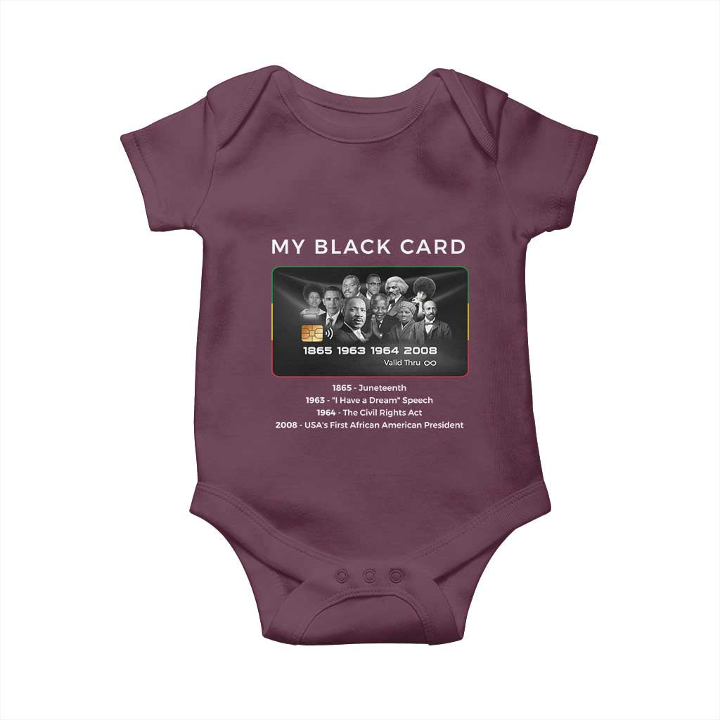 My Black Card Baby Onesie African American Civil Rights Leaders Black History - African Pride