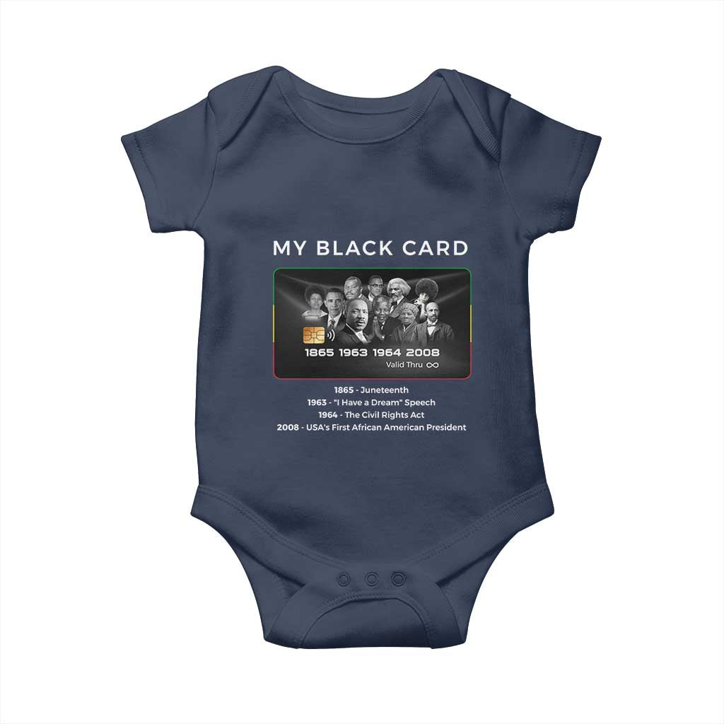 My Black Card Baby Onesie African American Civil Rights Leaders Black History - African Pride