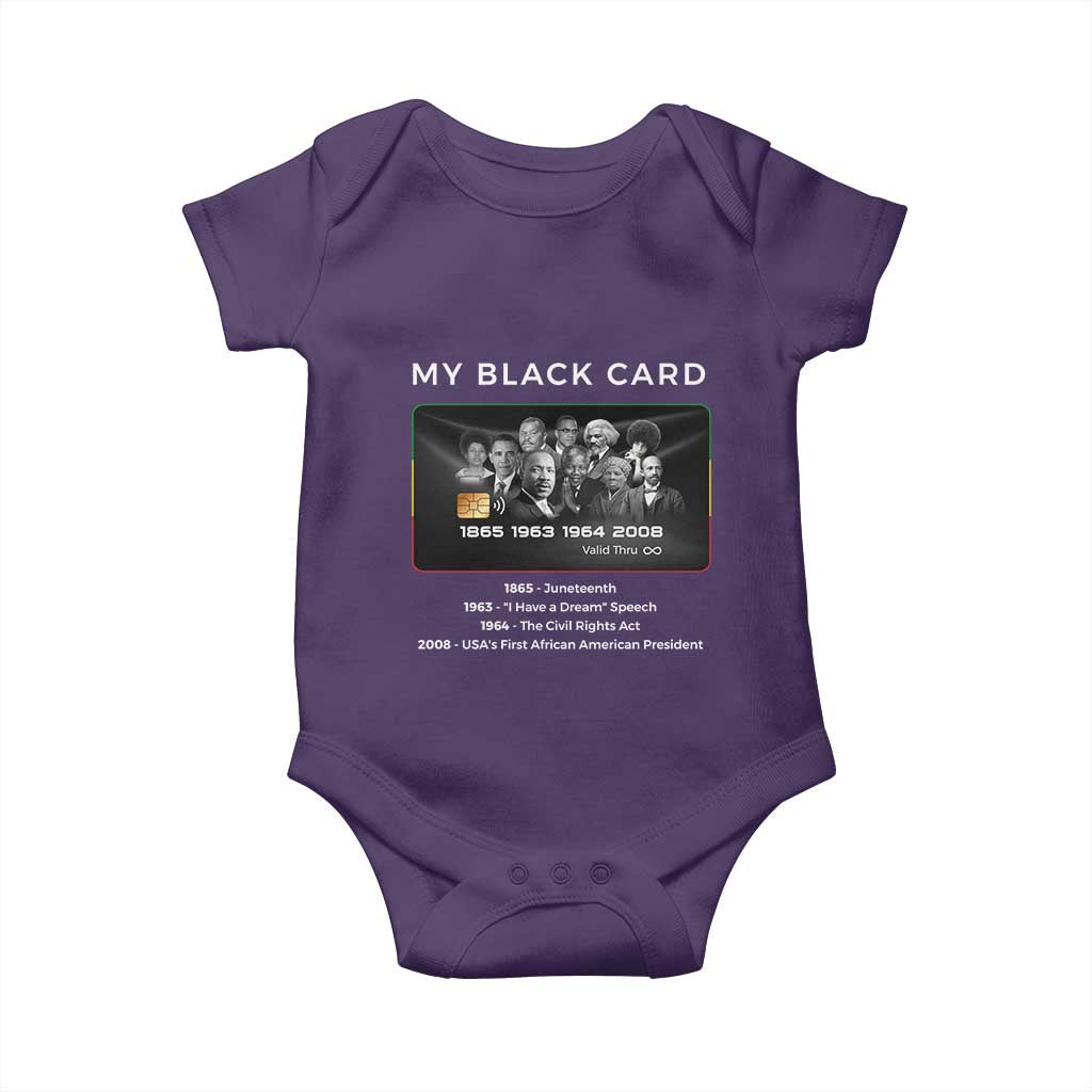My Black Card Baby Onesie African American Civil Rights Leaders Black History - African Pride