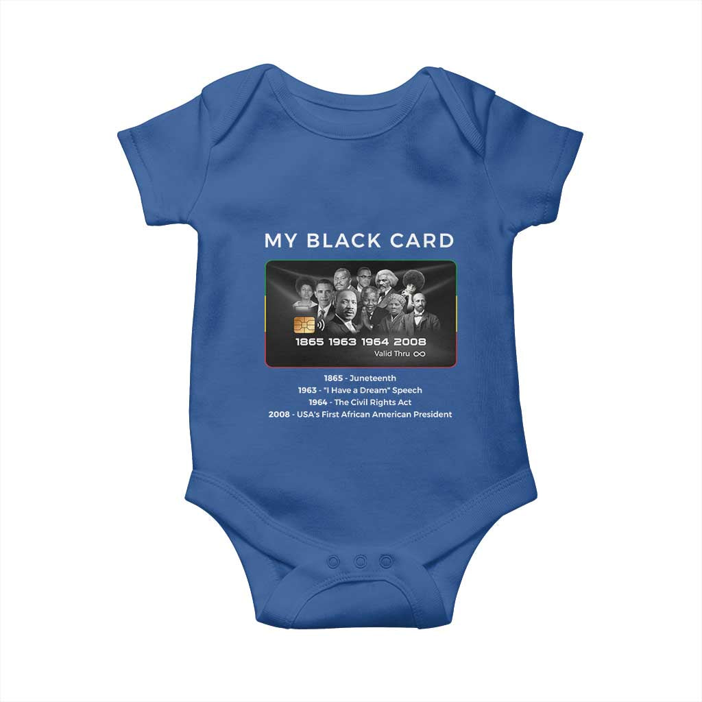My Black Card Baby Onesie African American Civil Rights Leaders Black History - African Pride