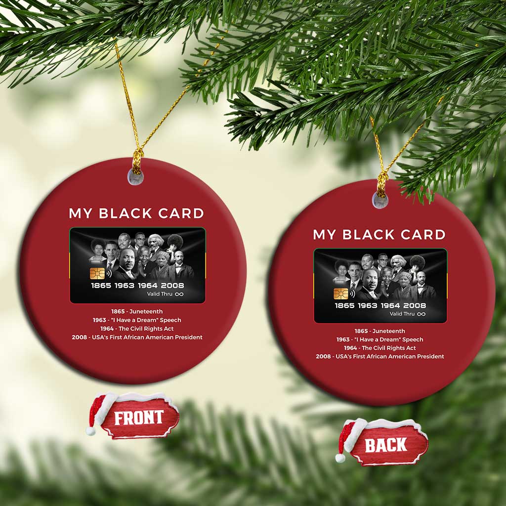 My Black Card Christmas Ornament African American Civil Rights Leaders Black History - African Pride