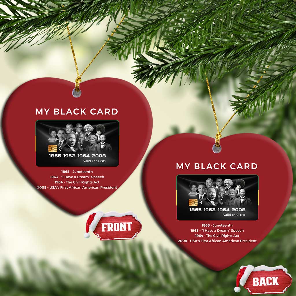 My Black Card Christmas Ornament African American Civil Rights Leaders Black History - African Pride