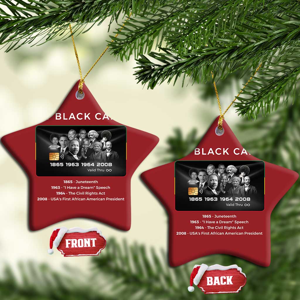My Black Card Christmas Ornament African American Civil Rights Leaders Black History - African Pride