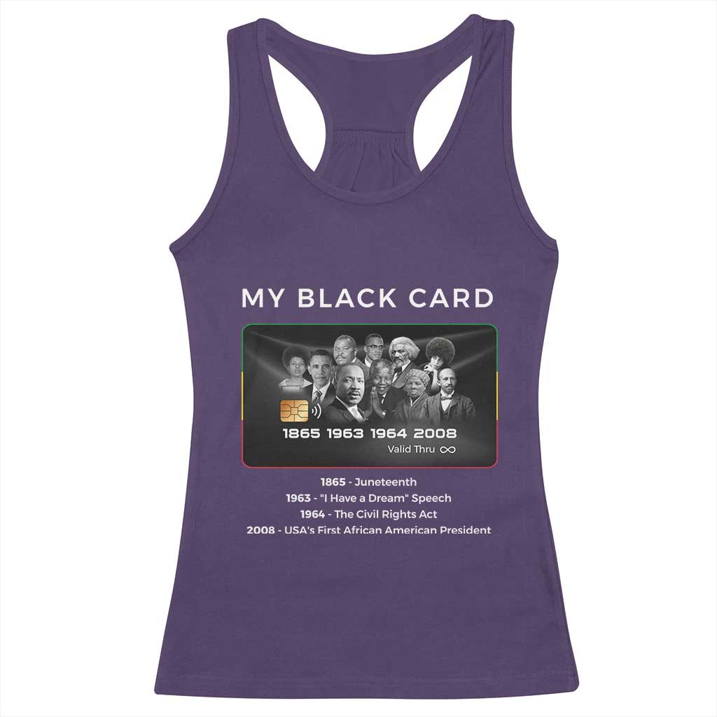 My Black Card Racerback Tank Top African American Civil Rights Leaders Black History - African Pride