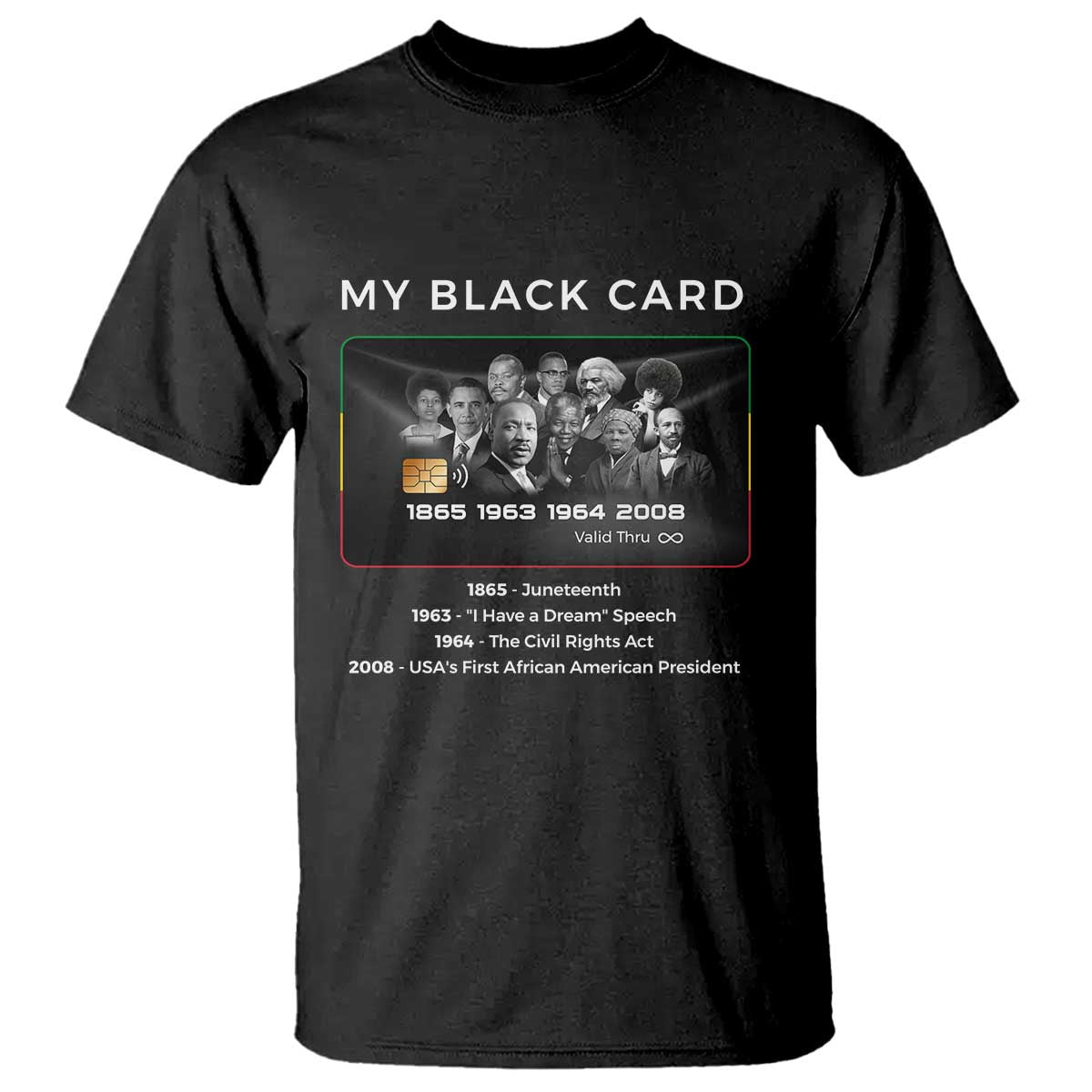 My Black Card T Shirt African American Civil Rights Leaders Black History - African Pride