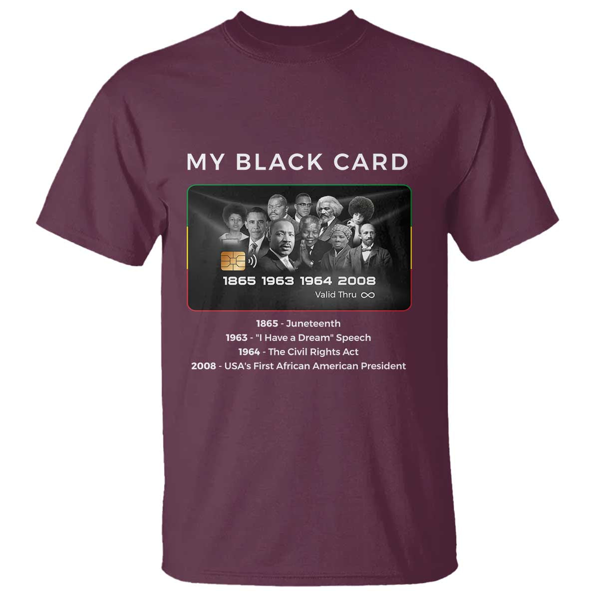My Black Card T Shirt African American Civil Rights Leaders Black History - African Pride