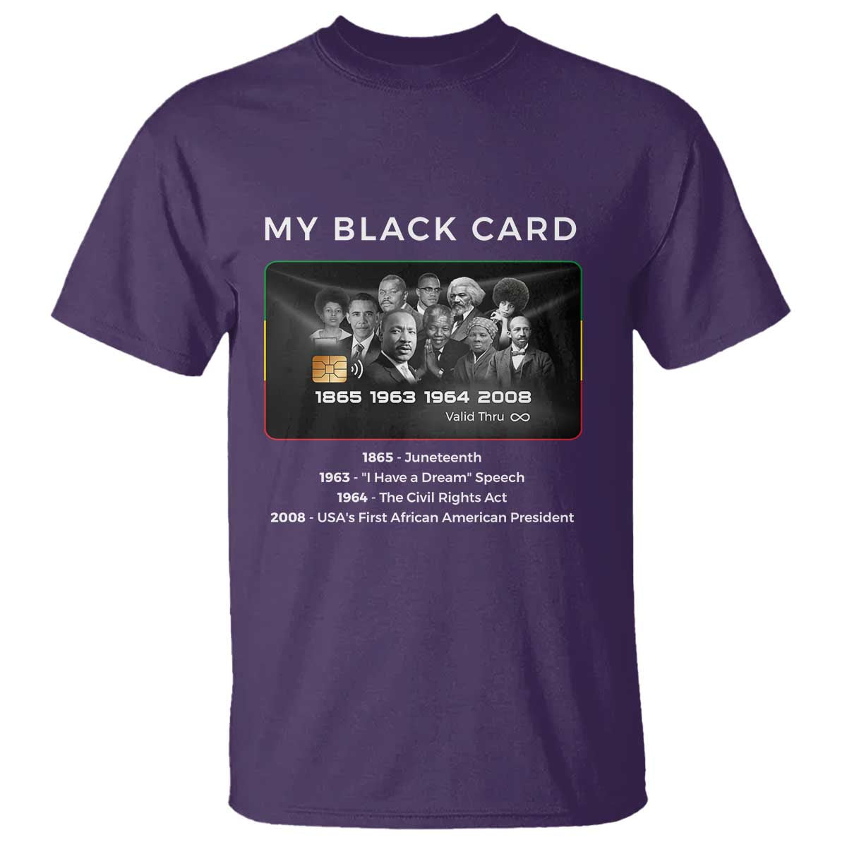 My Black Card T Shirt African American Civil Rights Leaders Black History - African Pride