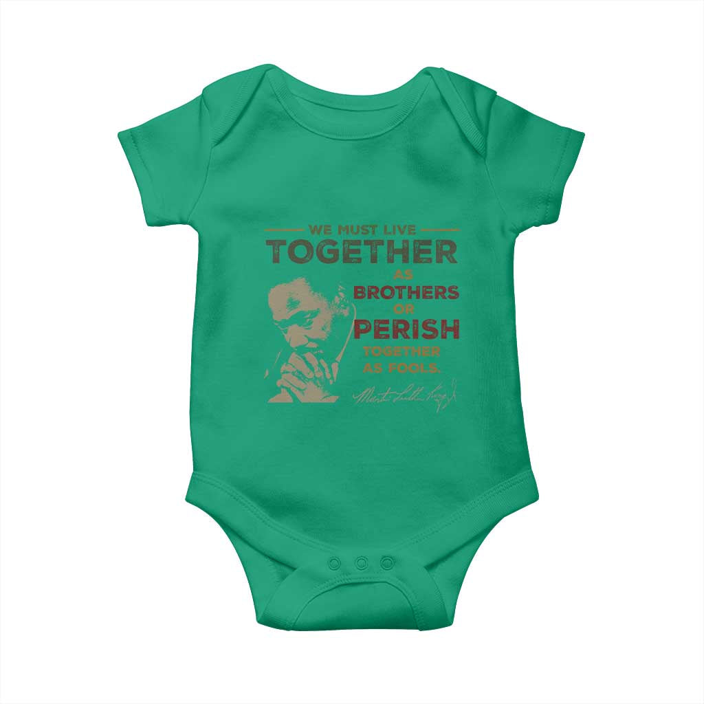 Martin Luther King Jr Baby Onesie Live Together MLK Day Black History Month - African Pride