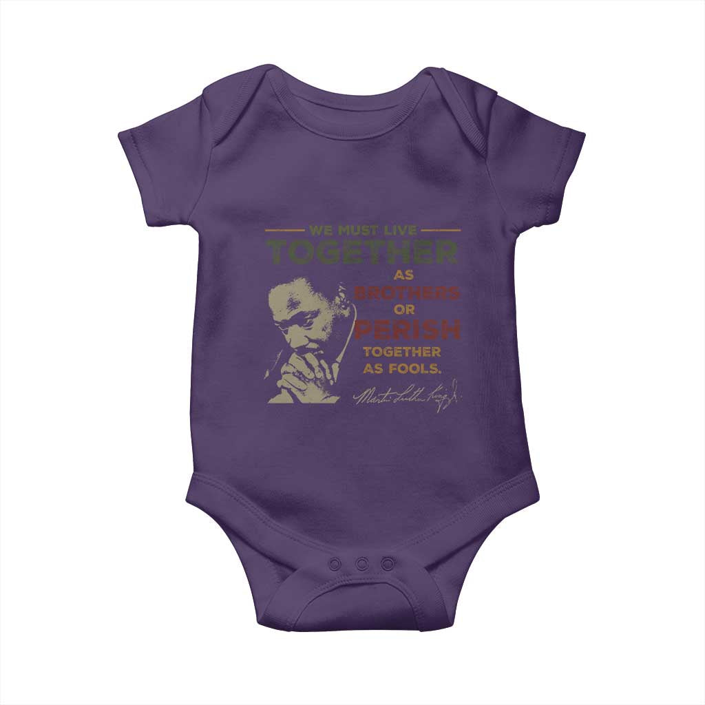 Martin Luther King Jr Baby Onesie Live Together MLK Day Black History Month - African Pride