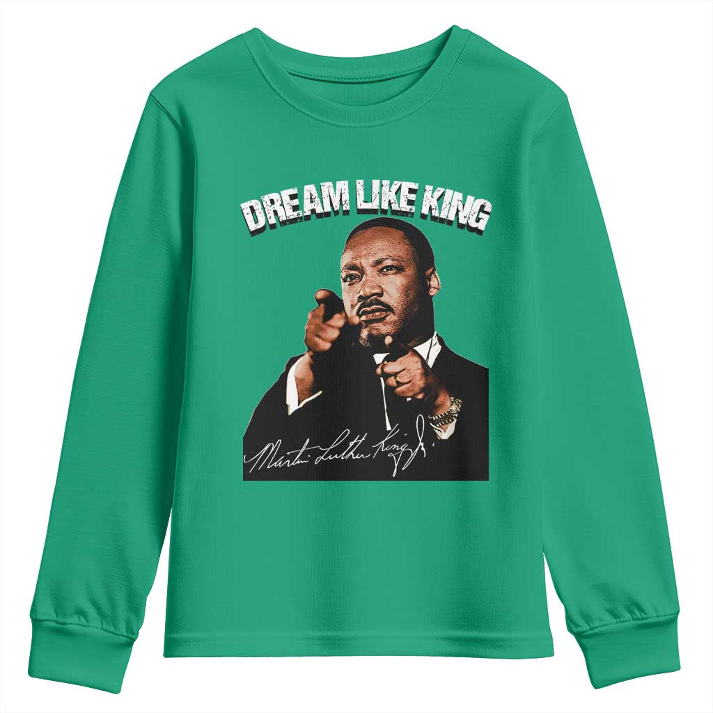 Martin Luther King Jr Youth Sweatshirt Dream Like King MLK Day Black History Month - African Pride