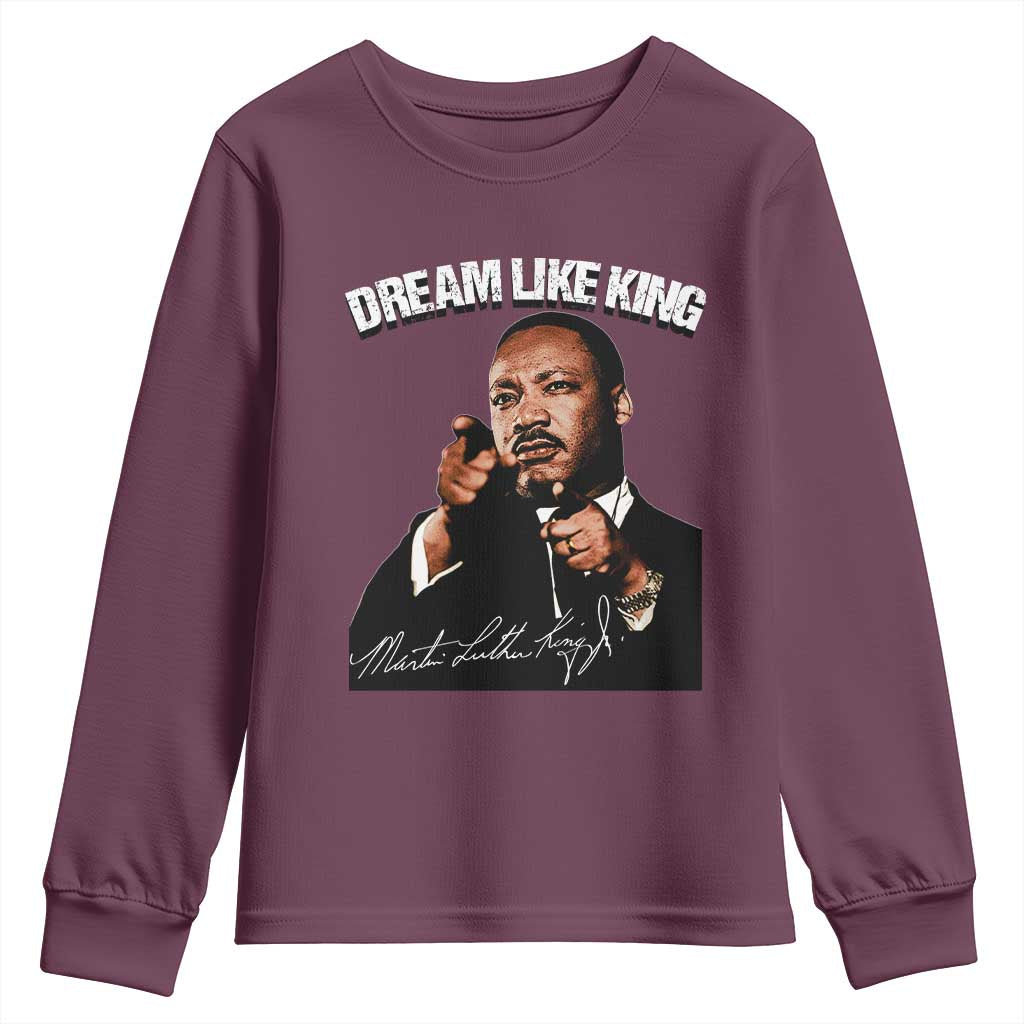 Martin Luther King Jr Youth Sweatshirt Dream Like King MLK Day Black History Month - African Pride
