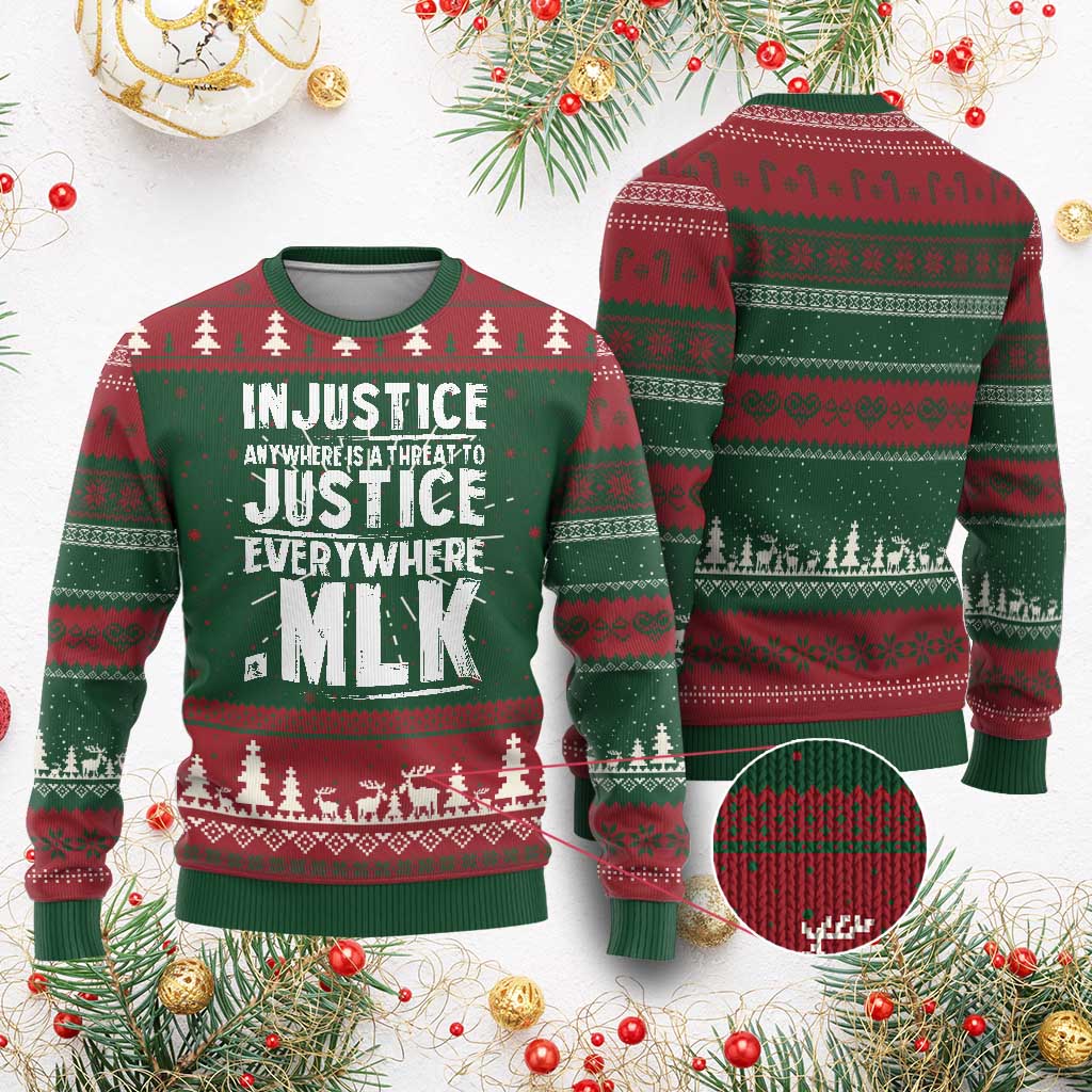 Martin Luther King Jr Knit Sweatshirt Inspirational Quote MLK Day Black History Month - African Pride