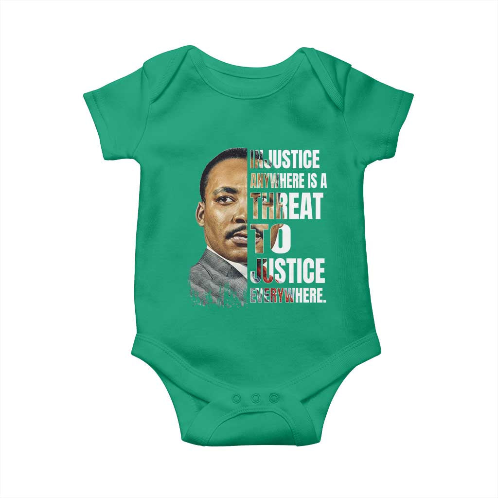 Martin Luther King Jr. Baby Onesie Civil Rights Injustice Anywhere Is a Threat To Justice Everywhere - African Pride