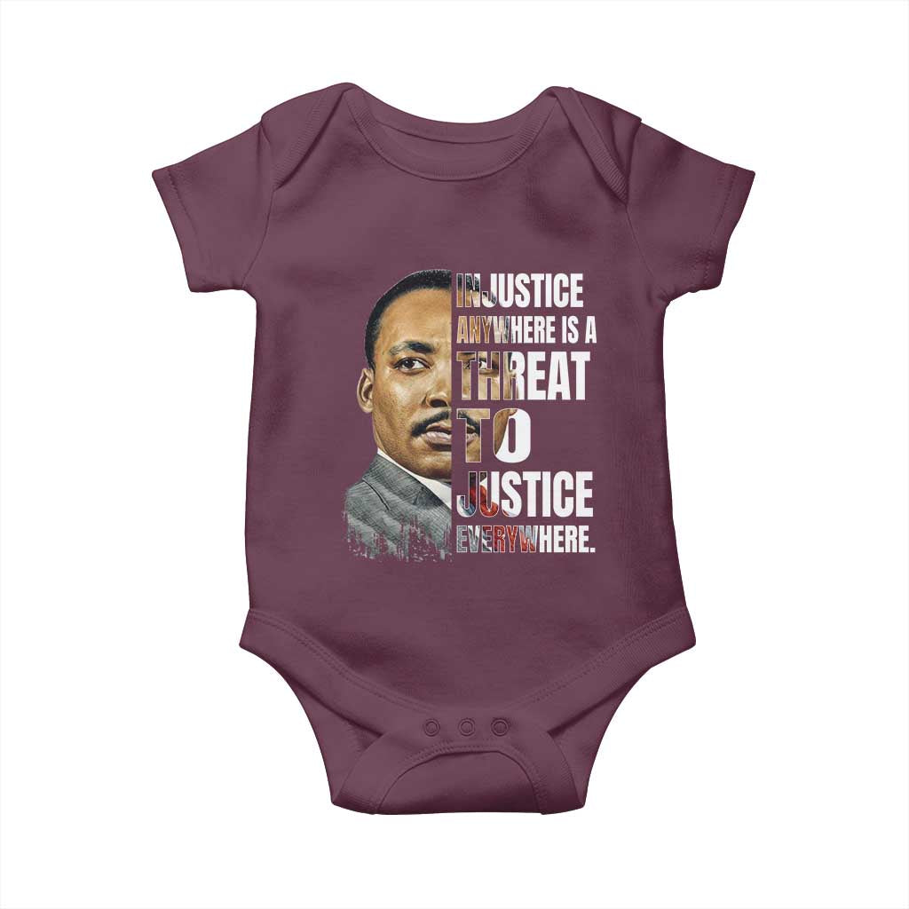 Martin Luther King Jr. Baby Onesie Civil Rights Injustice Anywhere Is a Threat To Justice Everywhere - African Pride