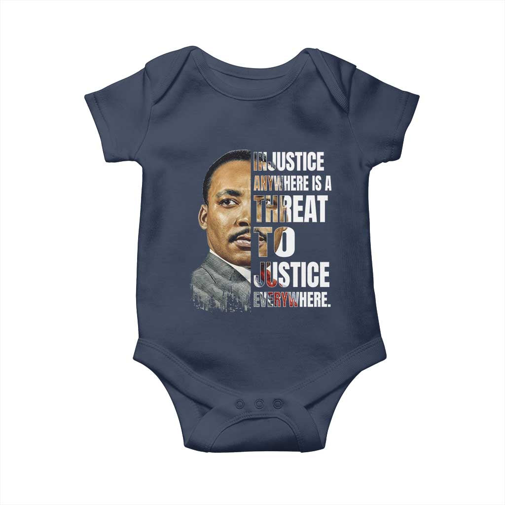 Martin Luther King Jr. Baby Onesie Civil Rights Injustice Anywhere Is a Threat To Justice Everywhere - African Pride