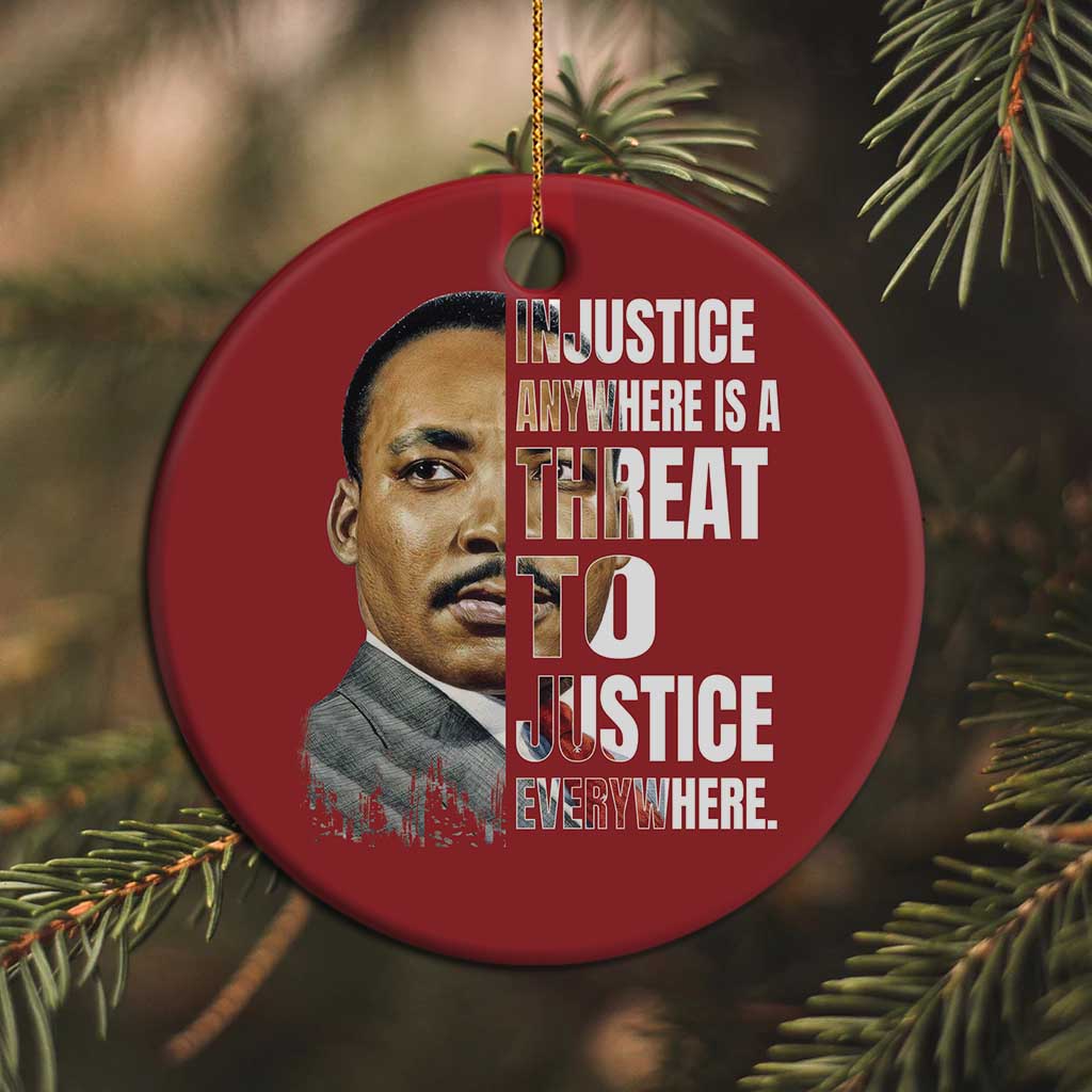 Martin Luther King Jr. Christmas Ornament Civil Rights Injustice Anywhere Is a Threat To Justice Everywhere - African Pride