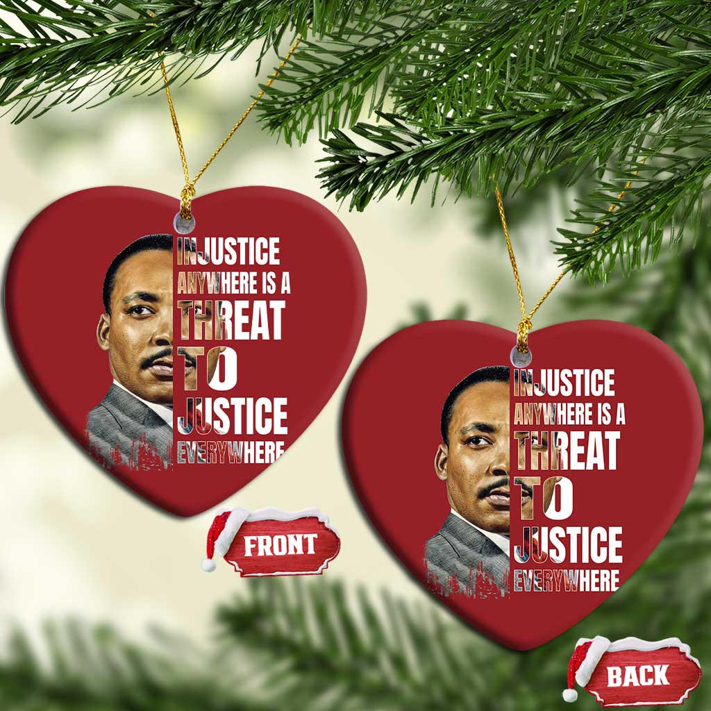 Martin Luther King Jr. Christmas Ornament Civil Rights Injustice Anywhere Is a Threat To Justice Everywhere - African Pride