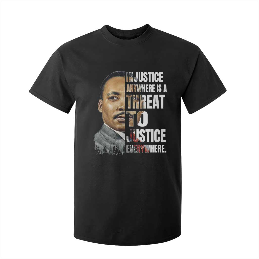 Martin Luther King Jr. T Shirt For Kid Civil Rights Injustice Anywhere Is a Threat To Justice Everywhere - African Pride
