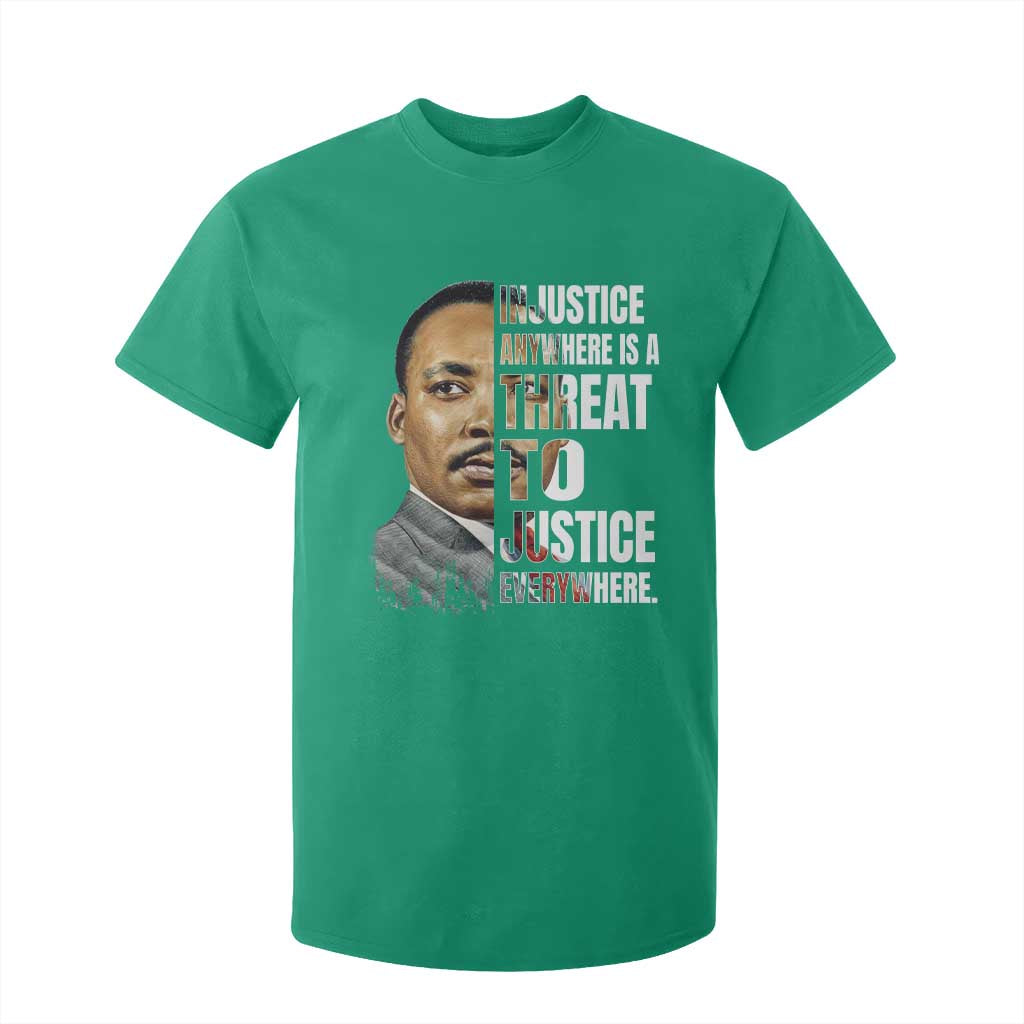 Martin Luther King Jr. T Shirt For Kid Civil Rights Injustice Anywhere Is a Threat To Justice Everywhere - African Pride