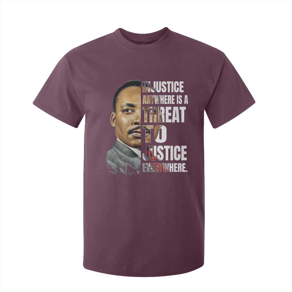 Martin Luther King Jr. T Shirt For Kid Civil Rights Injustice Anywhere Is a Threat To Justice Everywhere - African Pride