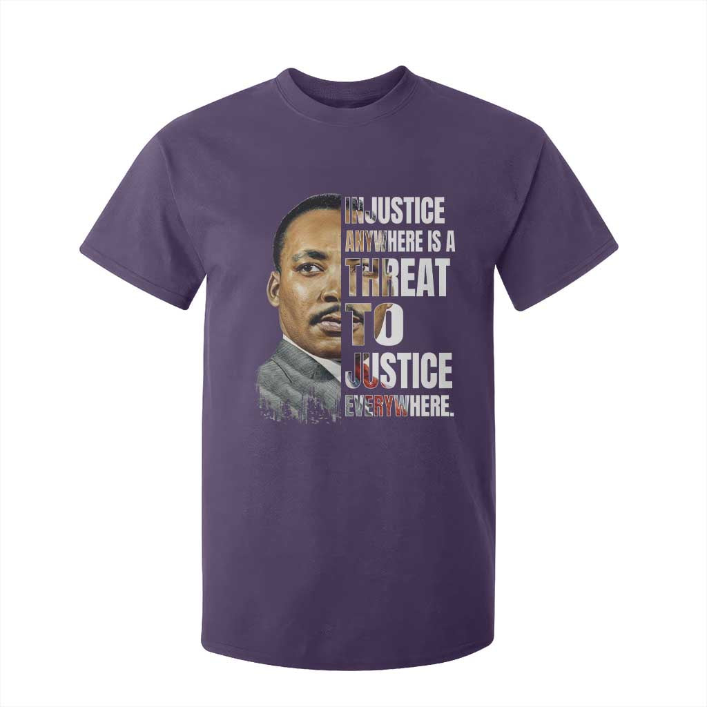 Martin Luther King Jr. T Shirt For Kid Civil Rights Injustice Anywhere Is a Threat To Justice Everywhere - African Pride