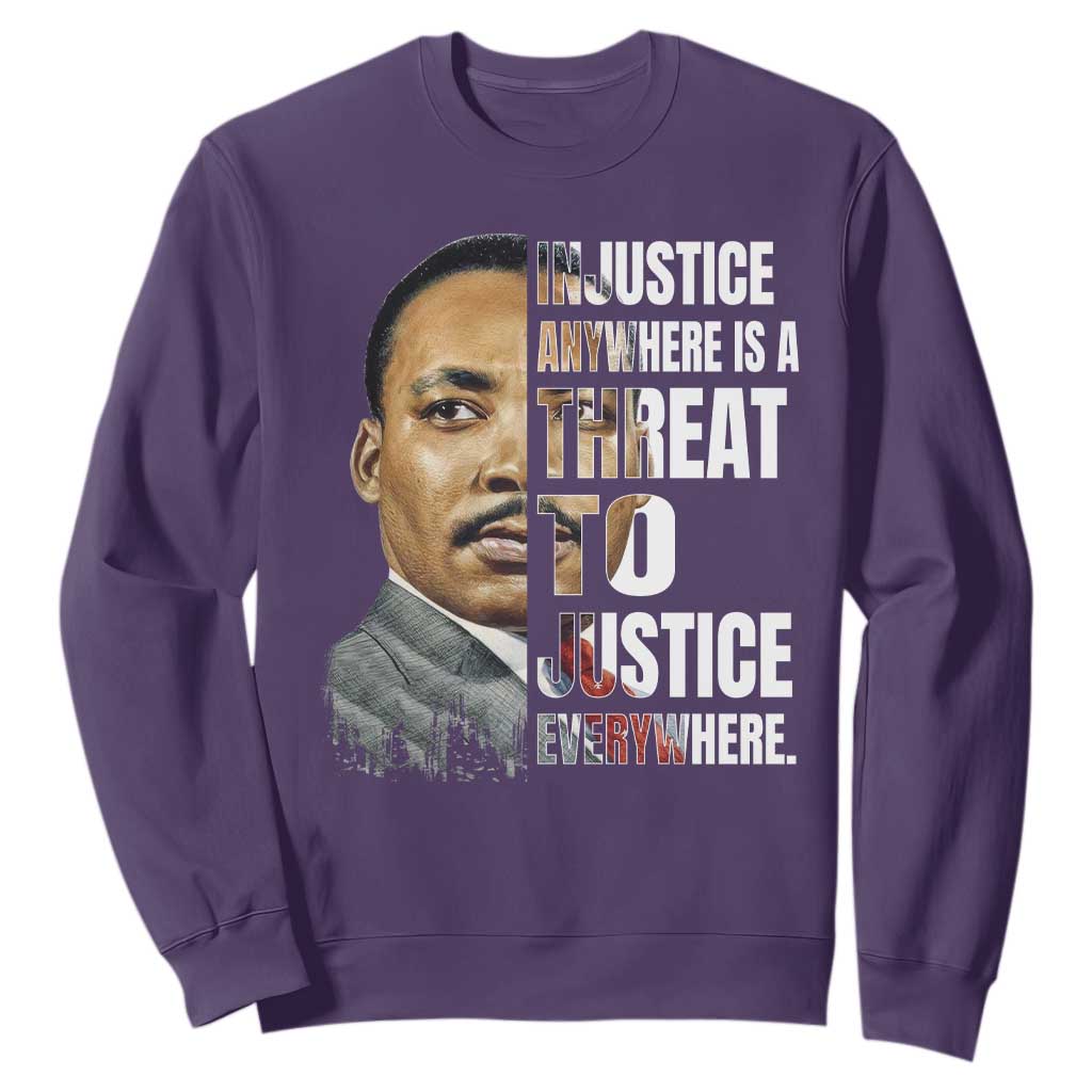 Martin Luther King Jr. Sweatshirt Civil Rights Injustice Anywhere Is a Threat To Justice Everywhere - African Pride
