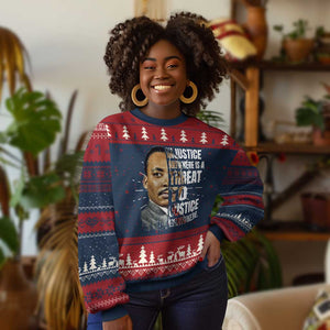 Martin Luther King Jr. Knit Sweatshirt Civil Rights Injustice Anywhere Is a Threat To Justice Everywhere - African Pride