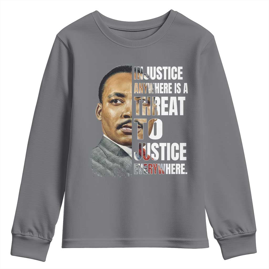 Martin Luther King Jr. Youth Sweatshirt Civil Rights Injustice Anywhere Is a Threat To Justice Everywhere - African Pride