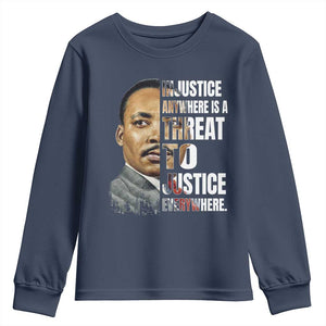 Martin Luther King Jr. Youth Sweatshirt Civil Rights Injustice Anywhere Is a Threat To Justice Everywhere - African Pride
