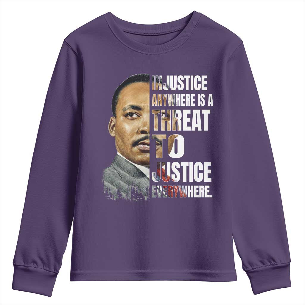Martin Luther King Jr. Youth Sweatshirt Civil Rights Injustice Anywhere Is a Threat To Justice Everywhere - African Pride